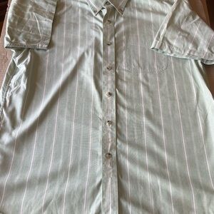 L.L. Bean short sleeve striped shirt, 100% cotton, size lg